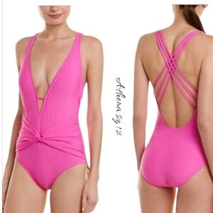 NWT Athena Twist Front One Piece Swimsuit sz 12
